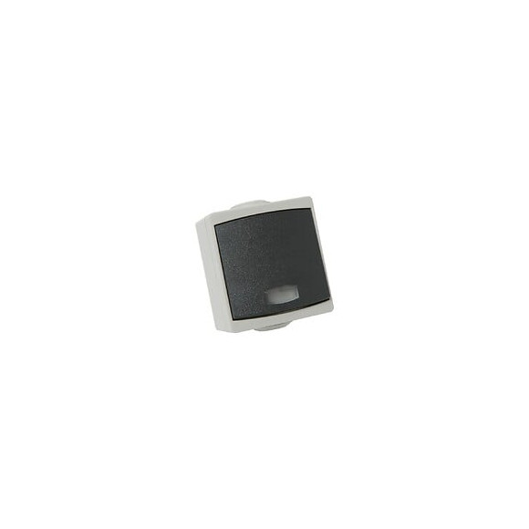 Bouton Poussoir à  voyant DEBFLEX Perle 10A étanche IP65 gris