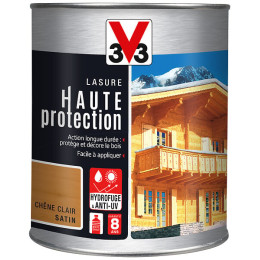 Lasure bois Haute protection Satin Chêne clair Pot 1l