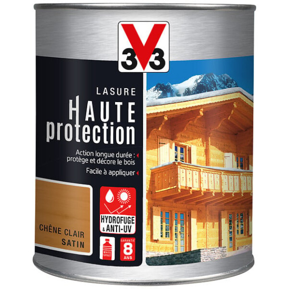 Lasure bois Haute protection Satin Chêne clair Pot 1l