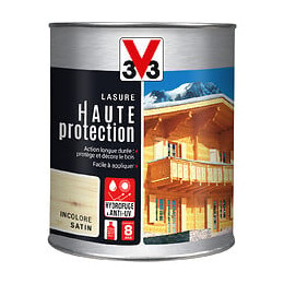 Lasure bois Haute protection Satin Incolore Pot 1l