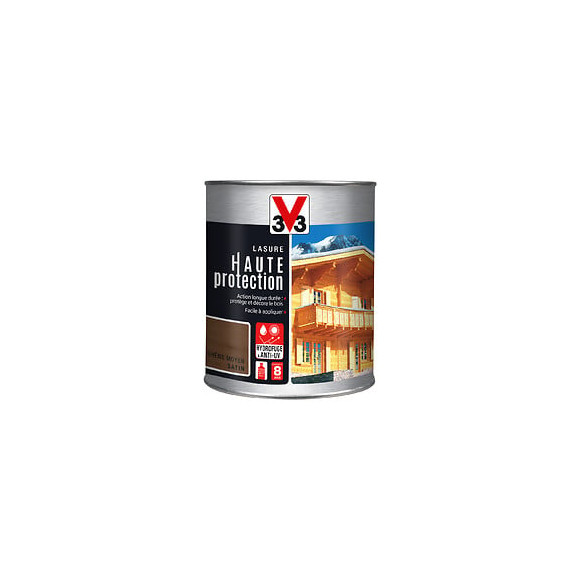 Lasure bois Haute protection Satin Chêne moyen Pot 1l