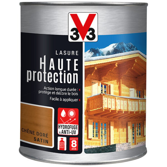 Lasure bois Haute protection Satin Chêne dore Pot 1l