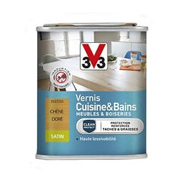 Vernis Cuisine et Bains Chêne doré satin 0.25L