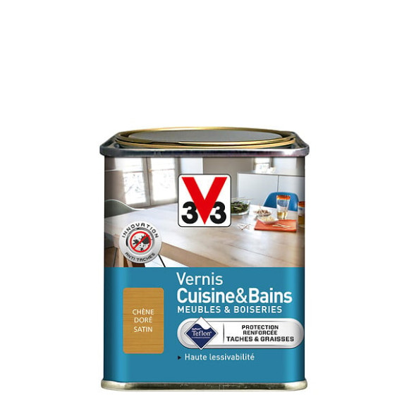 Vernis Cuisine et Bains Chêne doré satin 0.25L