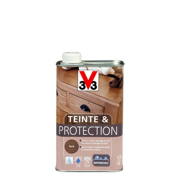 Teinte et protection bois Teck Bidon 0.5l