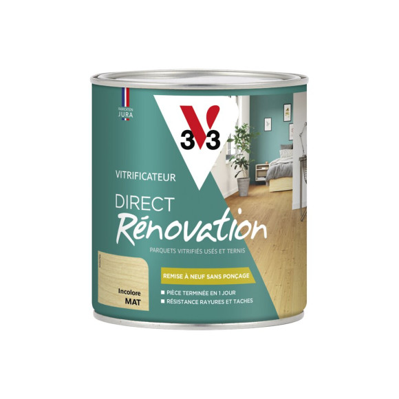 Vitrificateur direct rénovation incolore mat 0.75 L