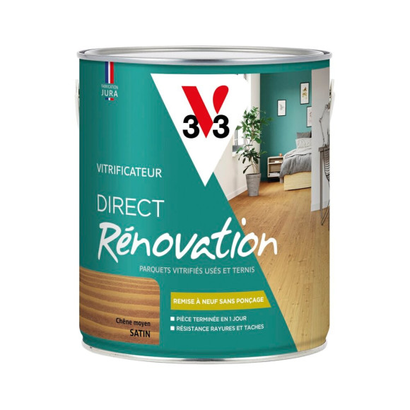 Vitrificateur direct rénovation - Chêne moyen - Satin - 2.5L