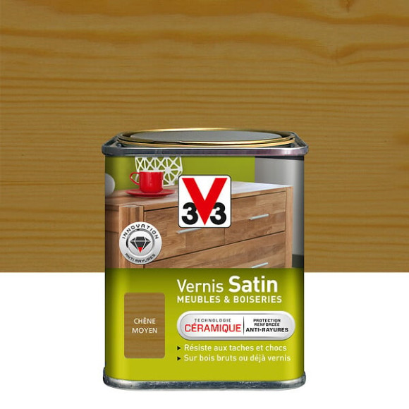 Vernis Meubles et Boiseries Satin Chêne moyen Pot 0.25l