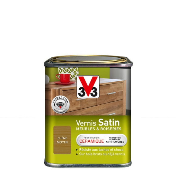 Vernis Meubles et Boiseries Satin Chêne moyen Pot 0.25l