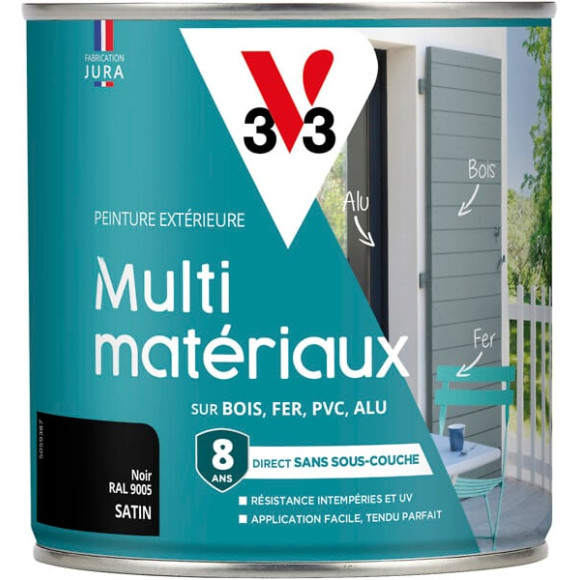 Peinture multi-materiaux DP Satin Noir Pot 0.5l