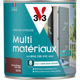 Peinture multi-materiaux DP Satin Rouge basque Pot 0.5l