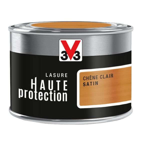 Lasure haute protection ton bois chêne clair satin 125 ML