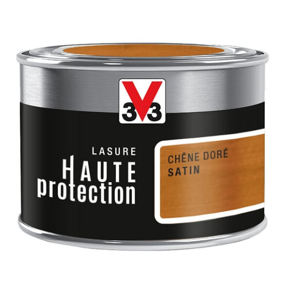 Lasure haute protection ton bois chêne dore satin 125 ML