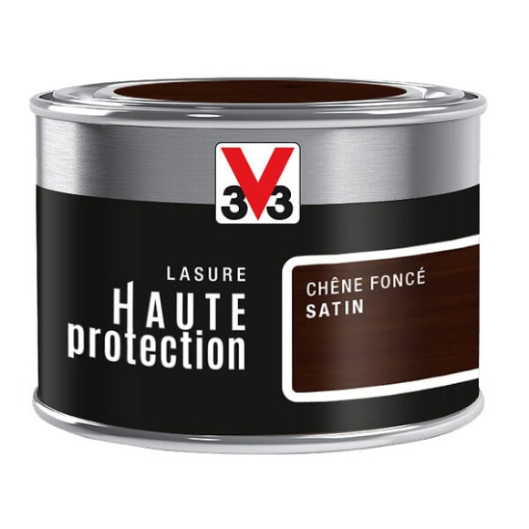 Lasure haute protection ton bois chêne fonce satin 125 ML