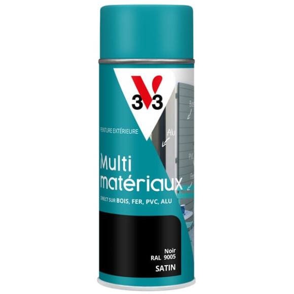 Peinture multi-materiaux DP Satin Noir Aerosol 400ml