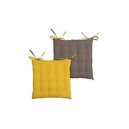 DUO GALETTE 16PTS 40X40 - - moutarde - taupe - thème unis