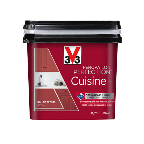 Peinture rénovation Cuisine satin rouge exquis 0.75L