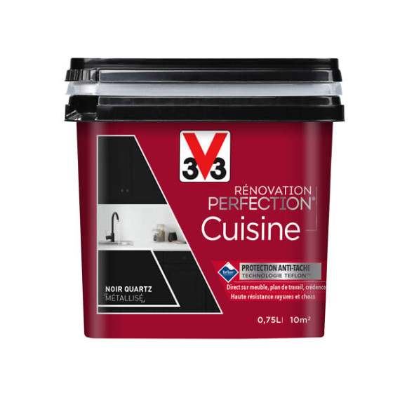 Peinture rénovation Cuisine métal noir quartz 0.75L