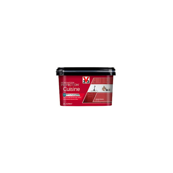 Peinture renovation Cuisine satin rouge 2L