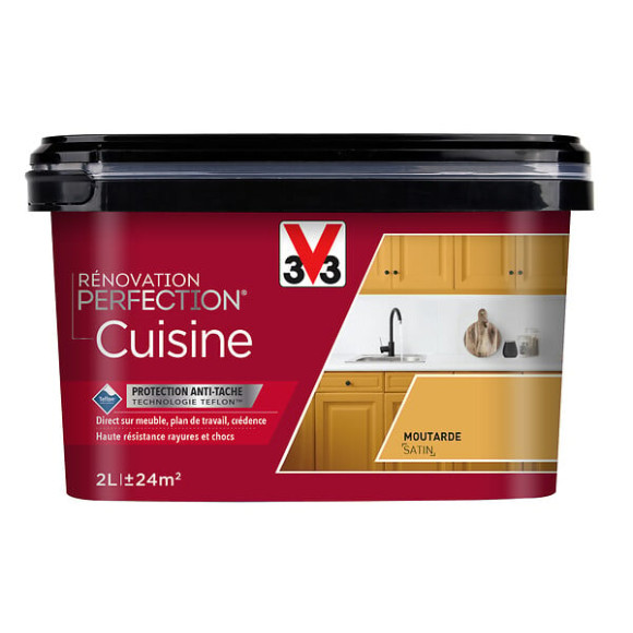 Peinture renovation Cuisine satin moutarde 2L