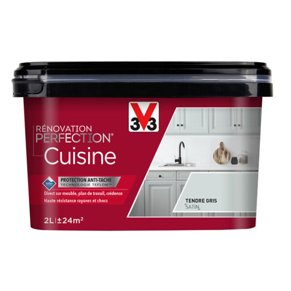 Peinture renovation Cuisine satin gris taupe 2L