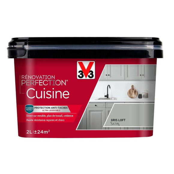 Peinture renovation Cuisine satin gris loft 2L