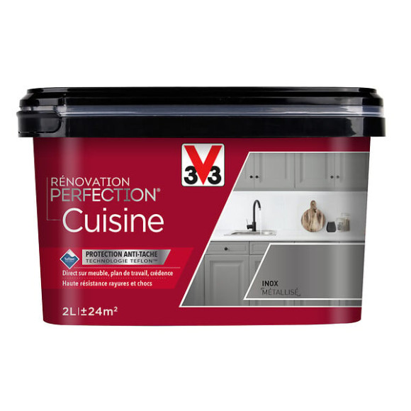 Peinture renovation Cuisine satin inox 2L