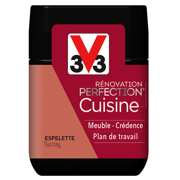 Peinture rénovation Cuisine satin espelette Testeur 75mL