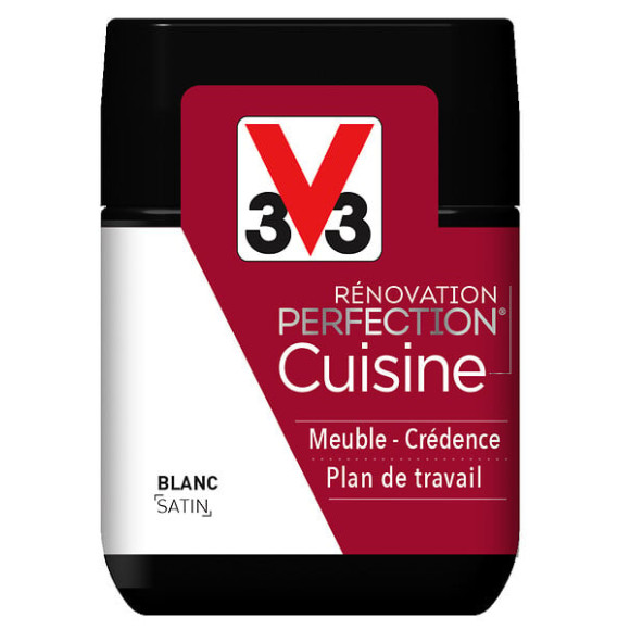 Peinture rénovation Cuisine satin blanc Testeur 75mL