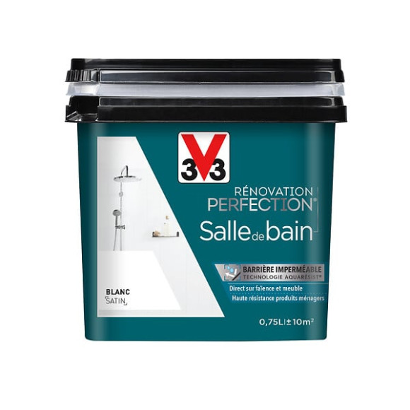 Peinture Renov SdB Satin Blanc Pot 0.75l