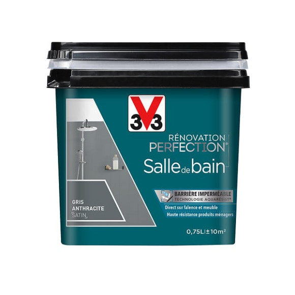 Peinture Renov SdB Satin Gris Anthracite Pot 0.75l