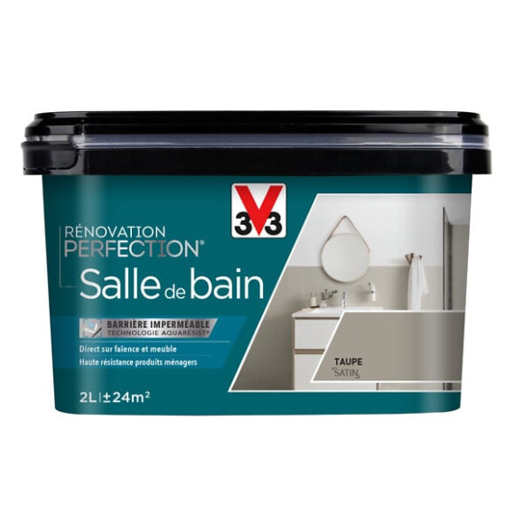 Peinture renovation salle de bain - Taupe - Satin - 2L