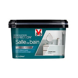 Peinture renovation salle de bain -  Gris tendre - Satin - 2L