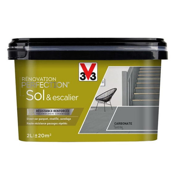 Peinture de renovation sol et escalier - Carbonate satinee - 2L