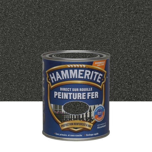 Peinture Direct sur rouille - Forge Noir -  075L