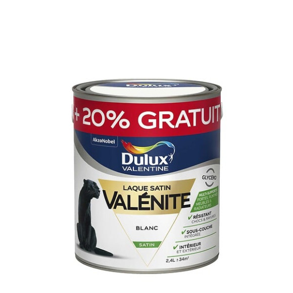 Laque boiserie et métal - Blanc - Rendu satin - 2L + 20% gratuit