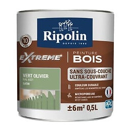 Peinture RIPOLIN Extrême Bois Microporeuse Satin 05L Vert Olivier