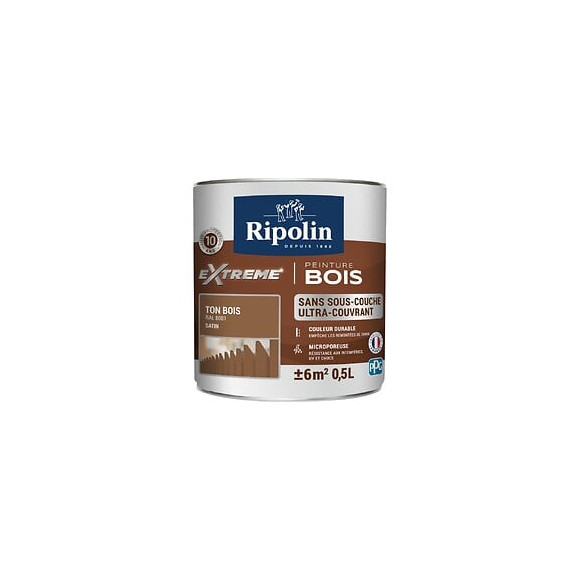 Peinture RIPOLIN Extrême Bois Microporeuse Satin 05L Bois