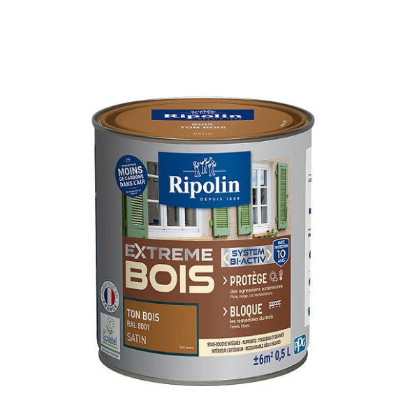 Peinture RIPOLIN Extrême Bois Microporeuse Satin 05L Bois