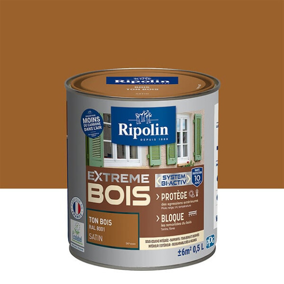 Peinture RIPOLIN Extrême Bois Microporeuse Satin 05L Bois