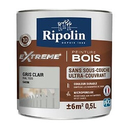 Peinture RIPOLIN Extrême Bois Microporeuse Satin 05L Gris Clair