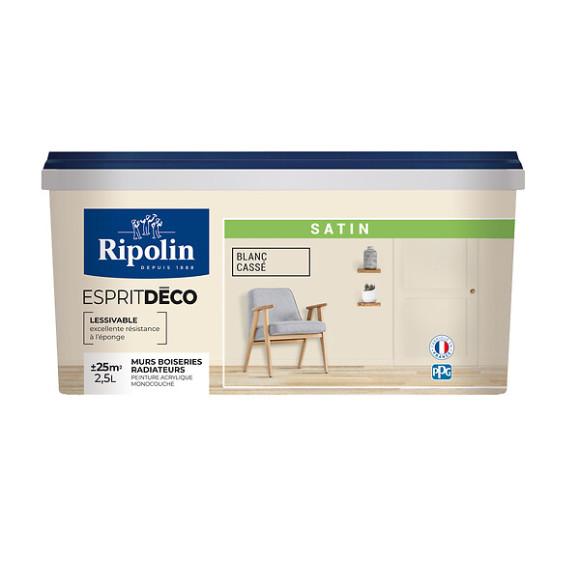 Peinture Esprit Déco - Monocouche - Blanc cassé - Satin - 25L