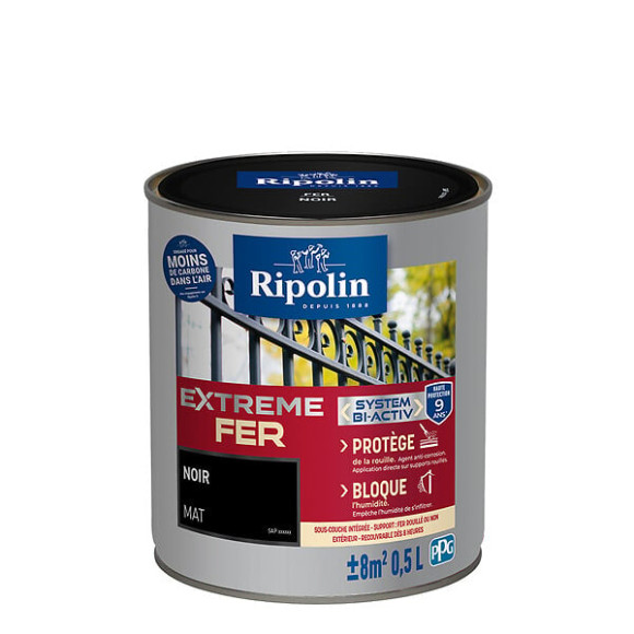 Ripolin ext fer mat noir 0.5l