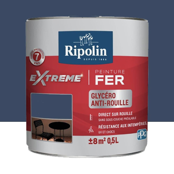 Peinture Fer RIPOLIN eXtrême Bleu Marine (ral 5003) 05 L