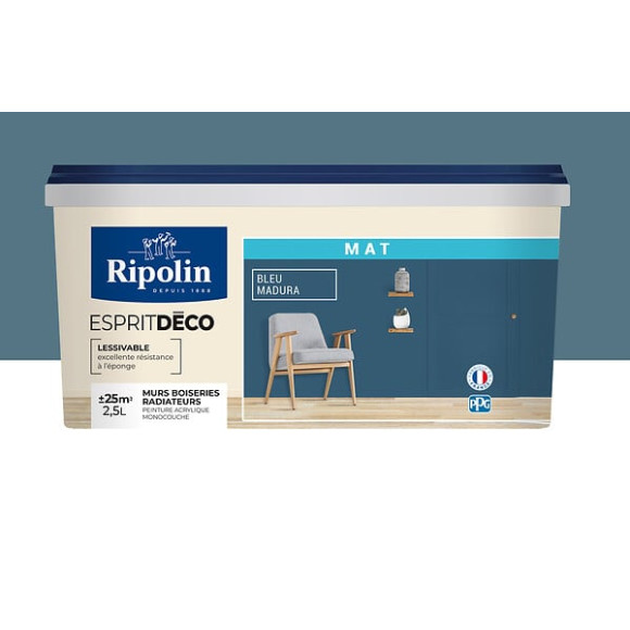 Peinture Esprit Déco - Bleu madura - Mat - 25L