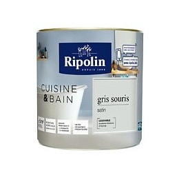 Peinture RIPOLIN cuisine et bain murs boiseries gris souris satin 05L