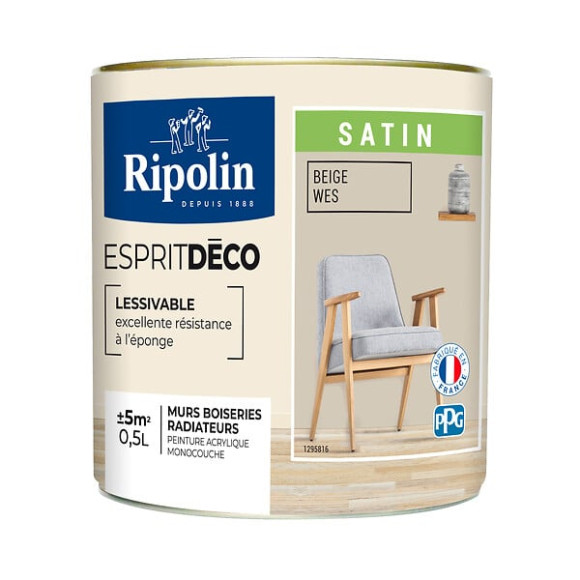 Peinture RIPOLIN murs boiseries beige weise satin 05L