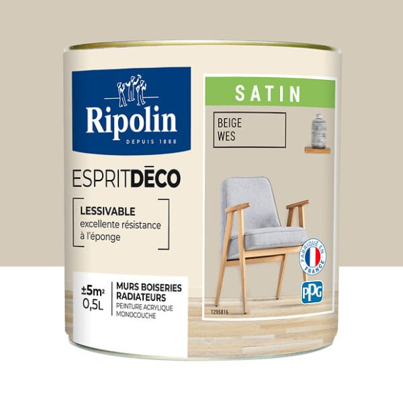 Peinture RIPOLIN murs boiseries beige weise satin 05L