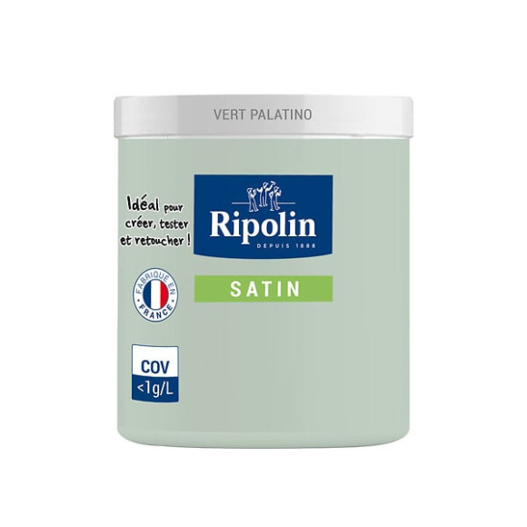 Testeur peinture RIPOLIN murs boiseries vert palatino satin 0075L