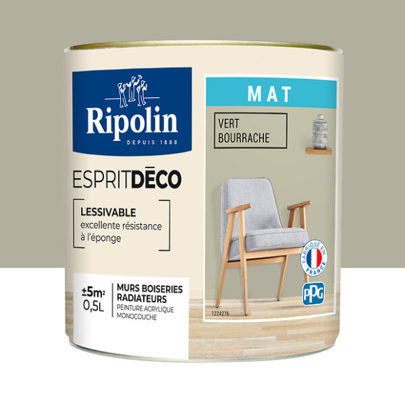 Peinture RIPOLIN murs boiseries vert bourrache mat 05L